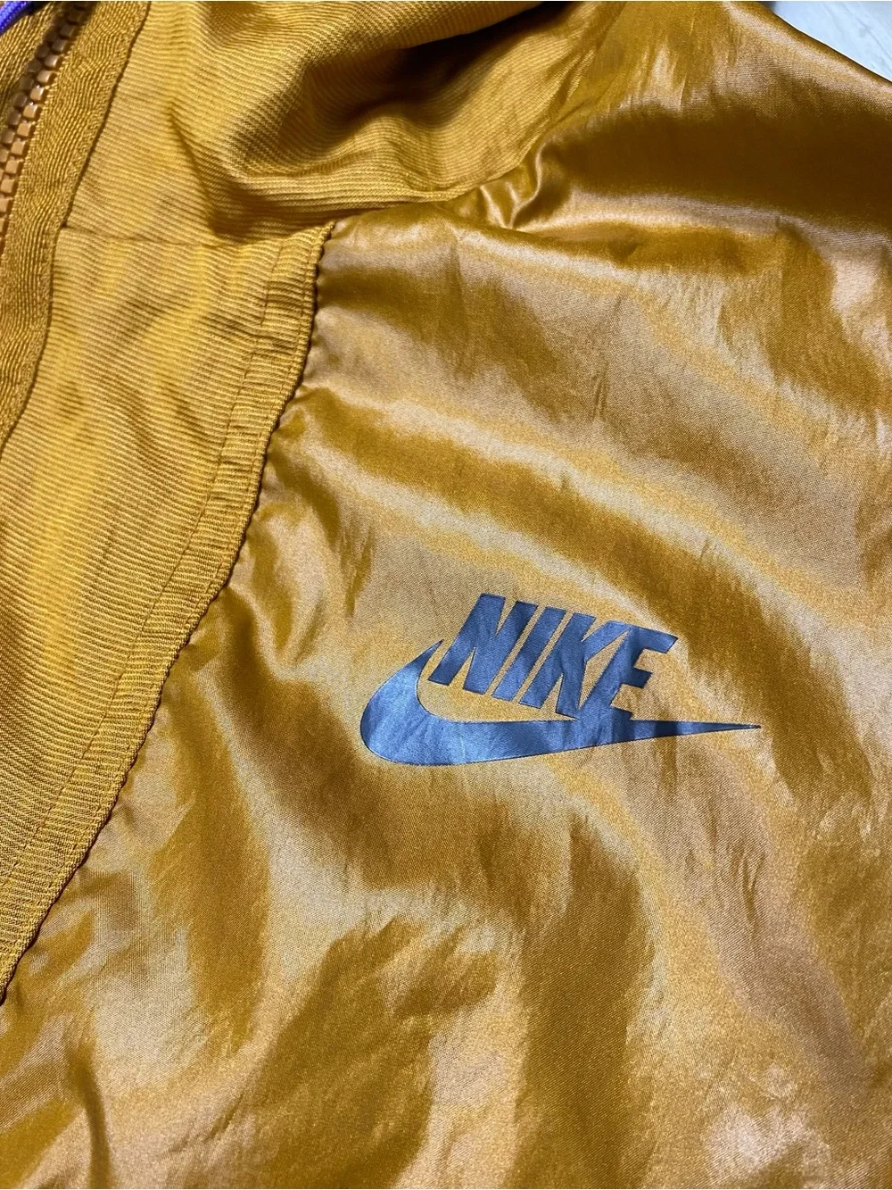 Nike Sportswear Womens Small Bronze Gold Hooded Windbreaker Jacket Cropped